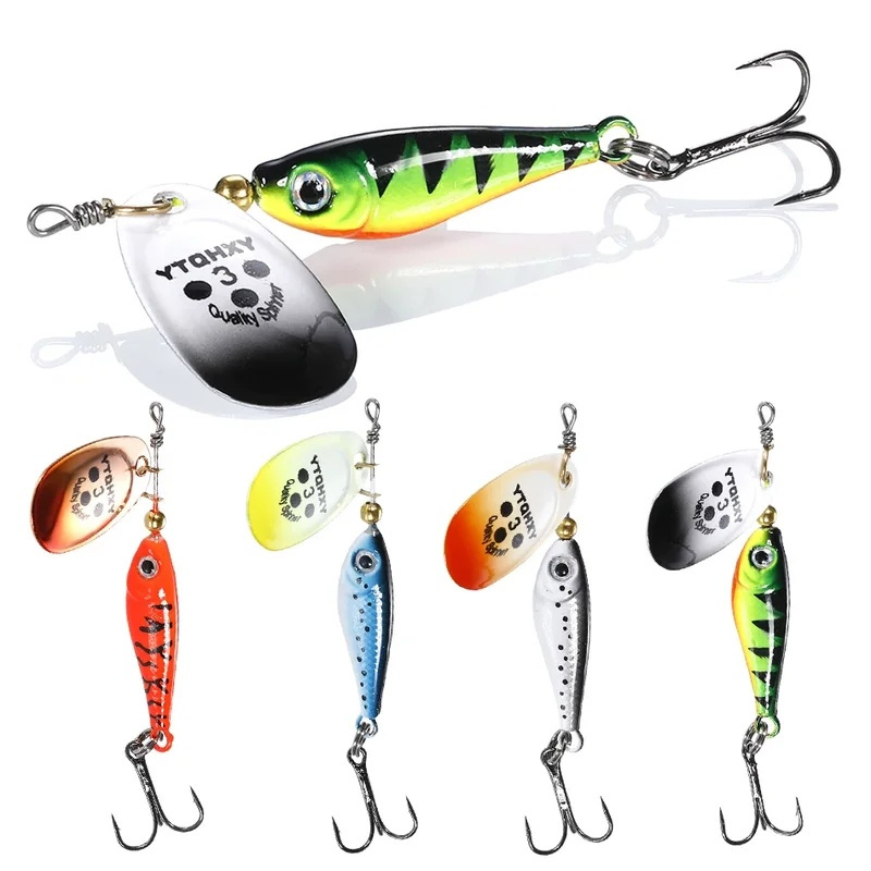 1/4pcs Rotating Metal Spinner  - مراجعة Fishing Hook Treble وسعره