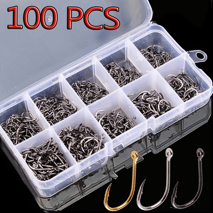 New 100Pcs Fishing Hooks Set C - مراجعة Fishing Hook Circle وسعره