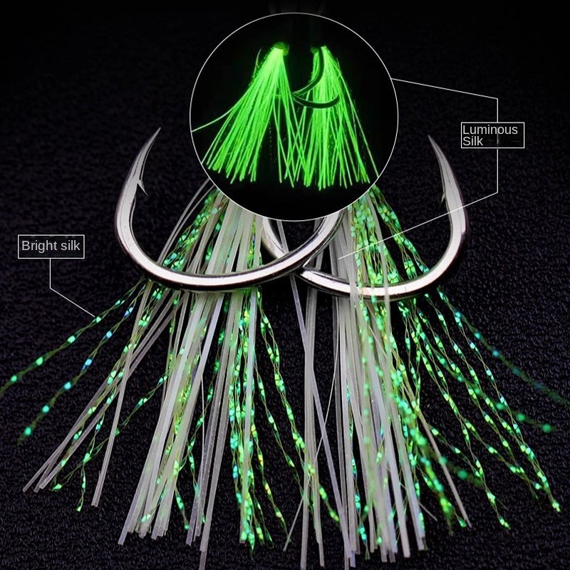 Luminous Fishing Hook 1/0-4/0  - مراجعة Fishing Hook Jig وسعره