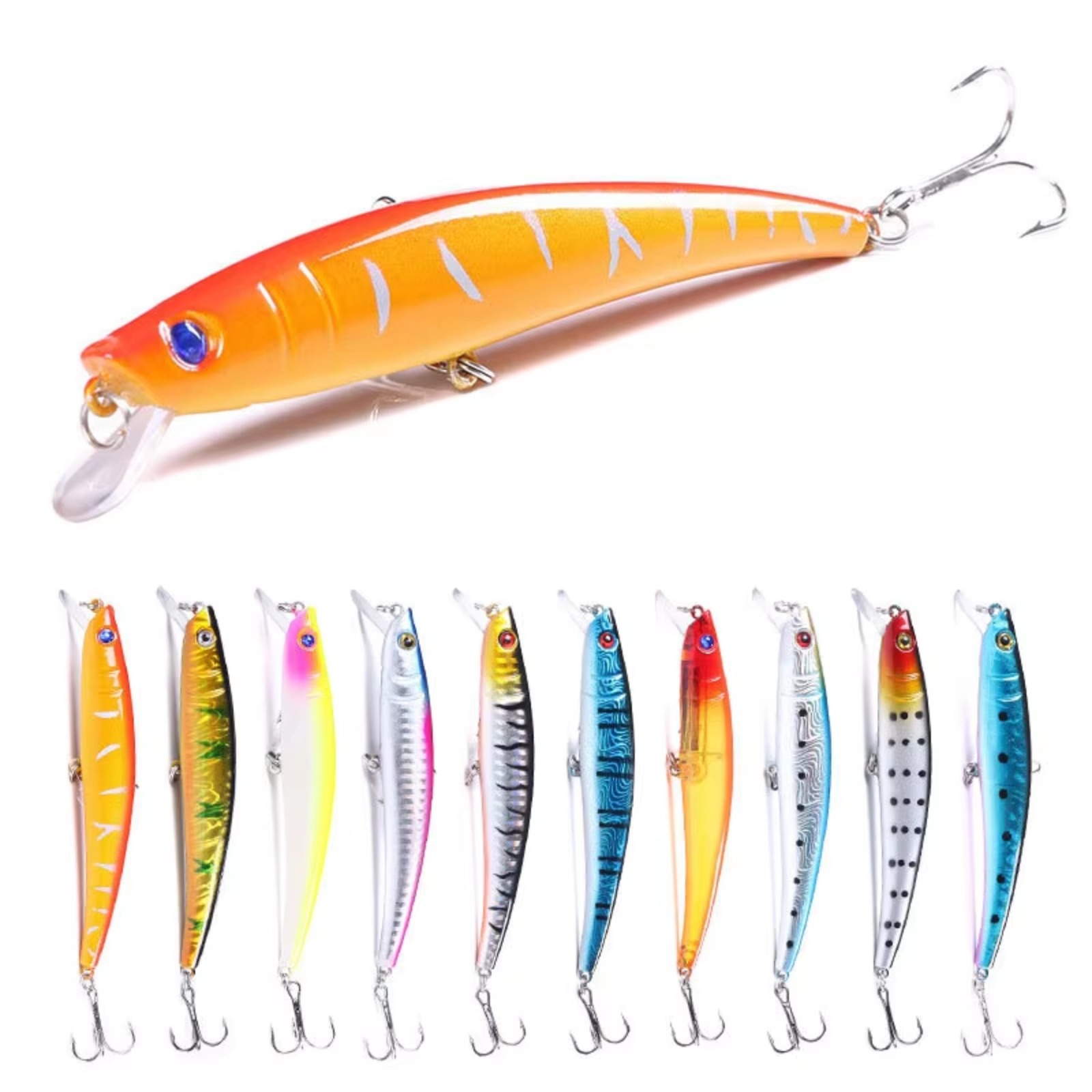 Minnow Fishing Lure 110mm 13g  - مراجعة Fishing Hook Treble وسعره