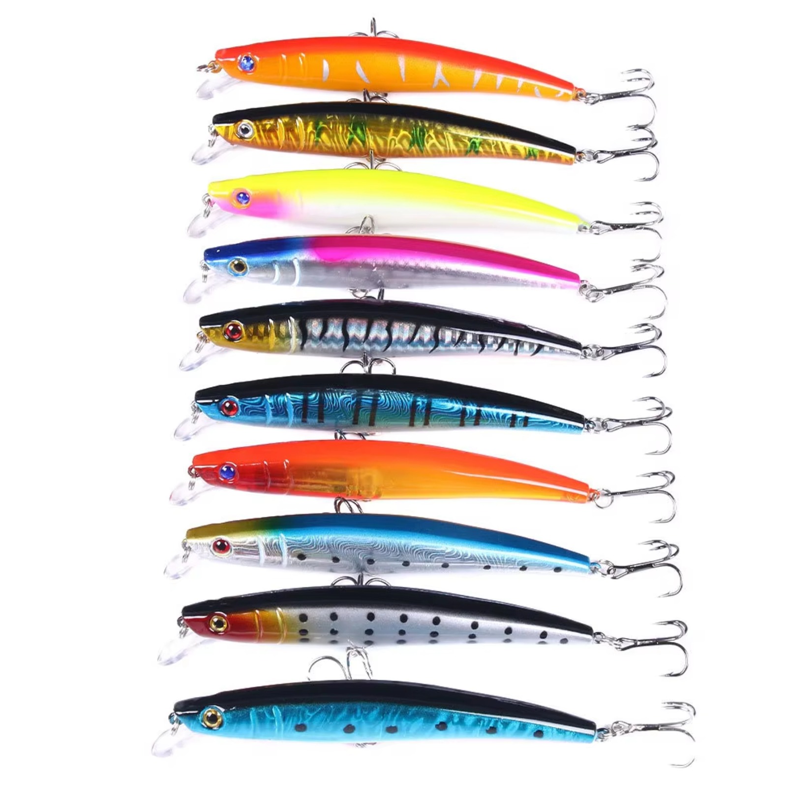 Minnow Fishing Lure 110mm 13g  - مراجعة Fishing Hook Treble وسعره