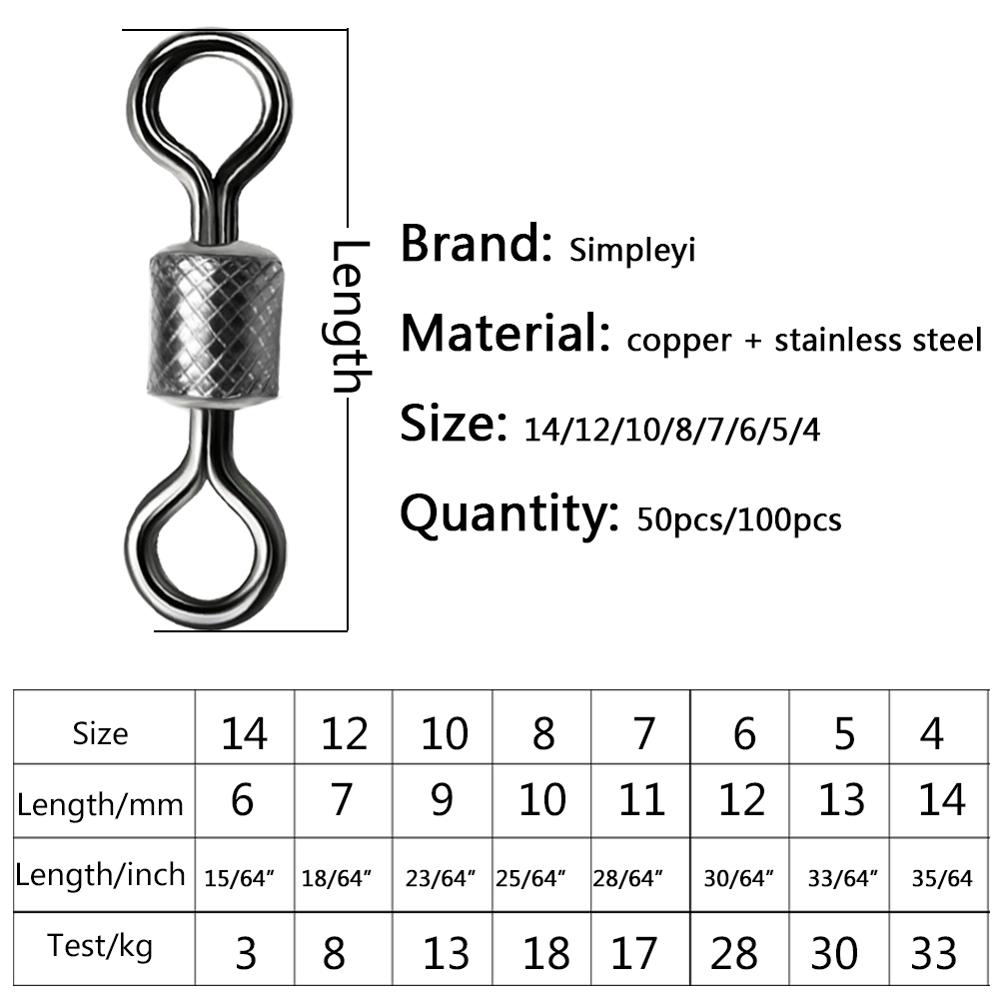 50-100pcs/box Fishing Swivel 4 - مراجعة Fishing Hook Assortment وسعره