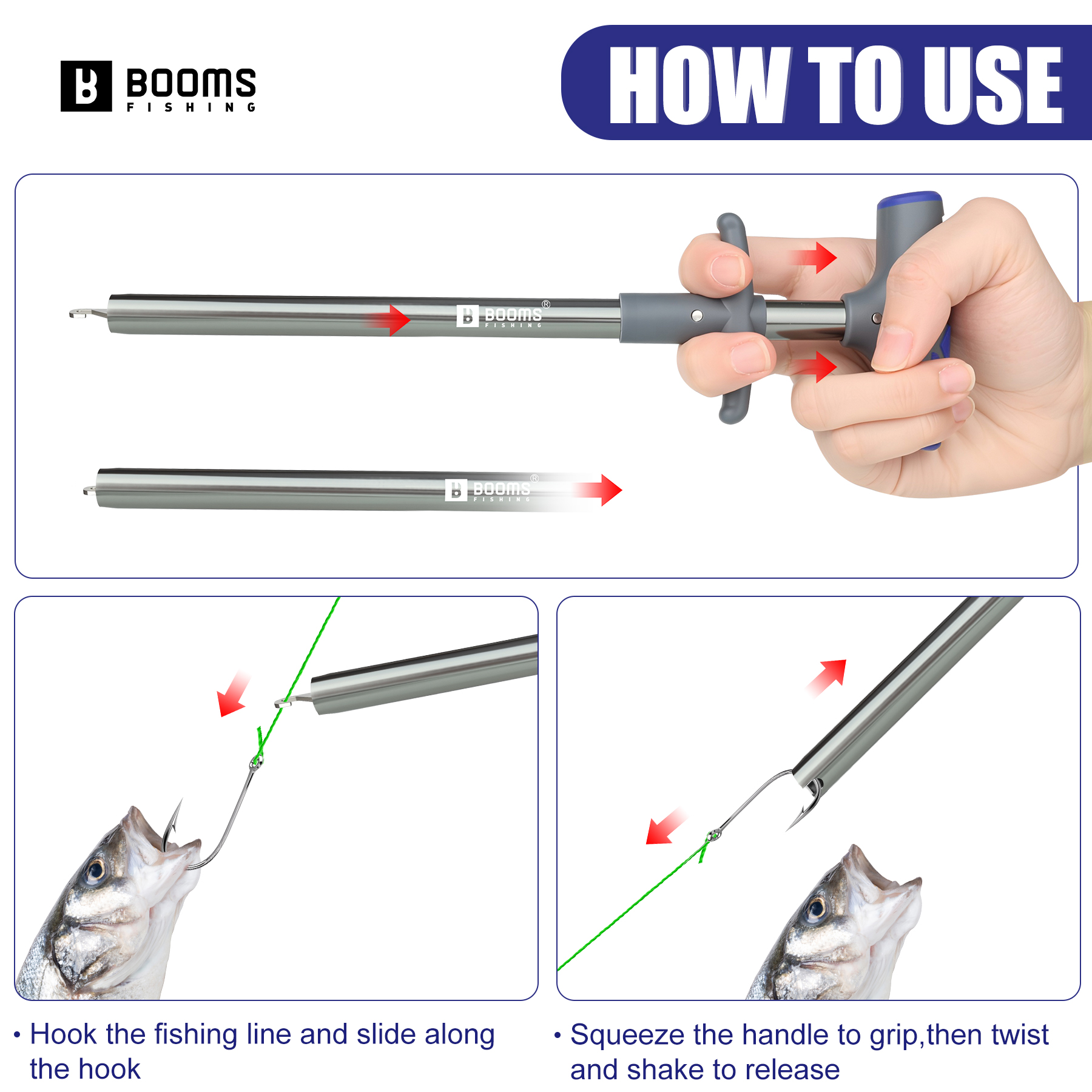 Booms Fishing XW20 Long Fish H - مراجعة Fishing Hook Remover وسعره