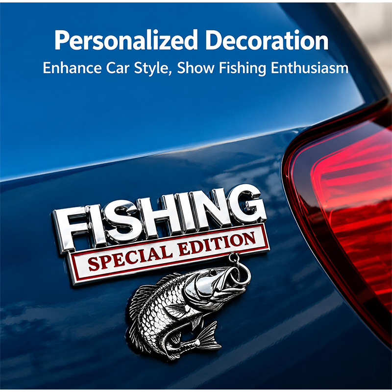 Chrome Fishing Car Badge Metal - مراجعة Fishing Hook وسعره