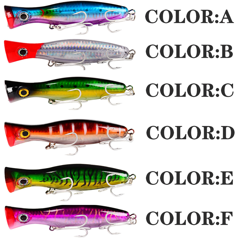 PROBEROS 1pc 13cm 43g Popper F - مراجعة Fishing Hook Treble وسعره