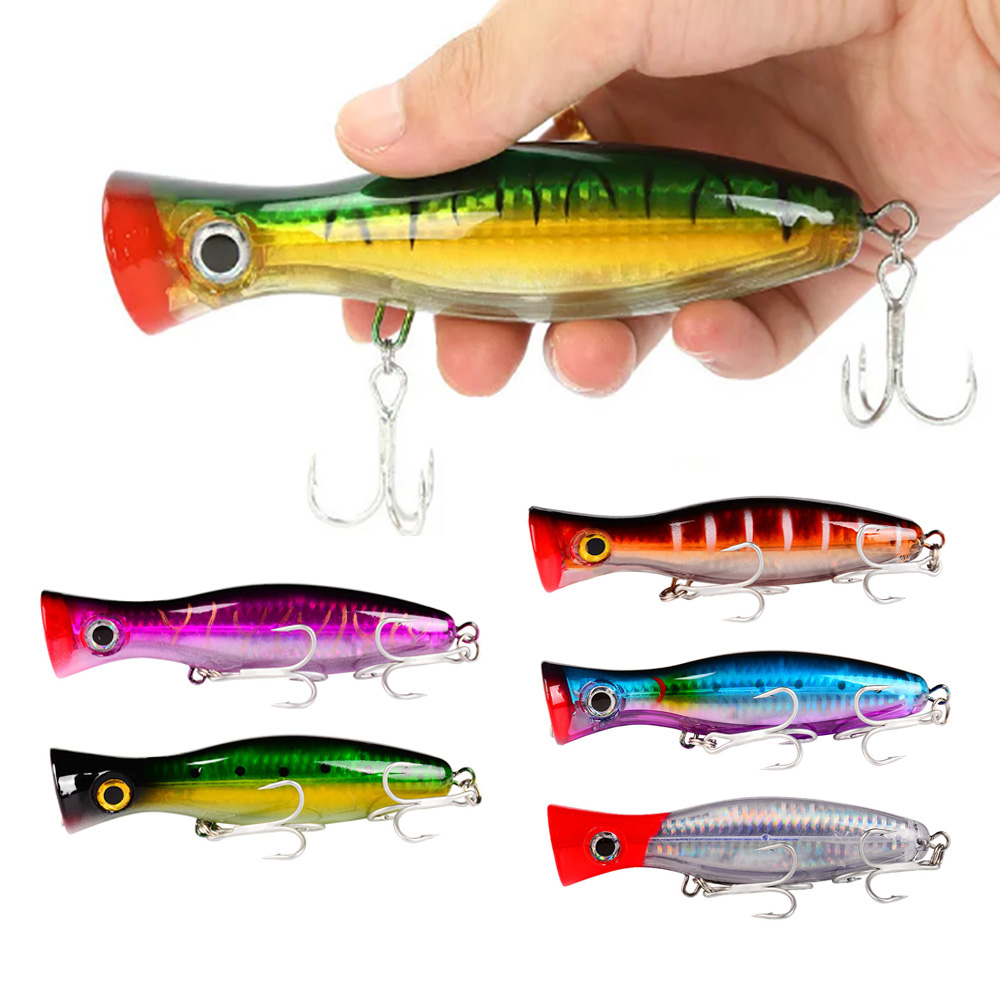 PROBEROS 1pc 13cm 43g Popper F - مراجعة Fishing Hook Treble وسعره