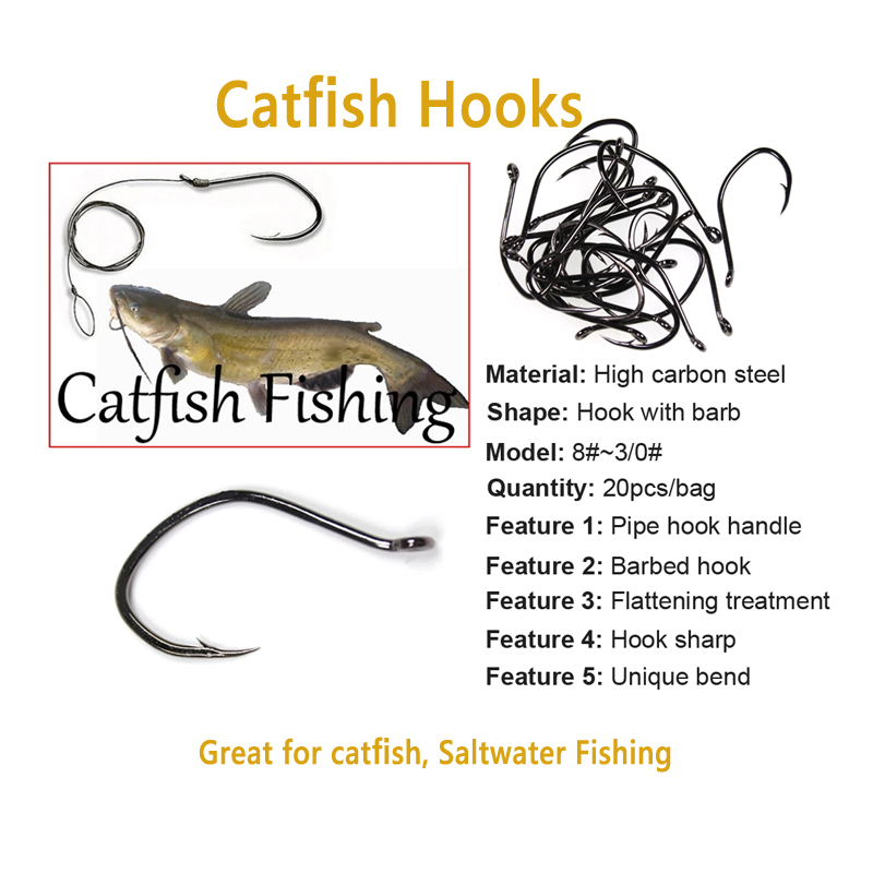 Wifreo 20pcs V Shape Catfish H - مراجعة Fishing Hook Barbless وسعره