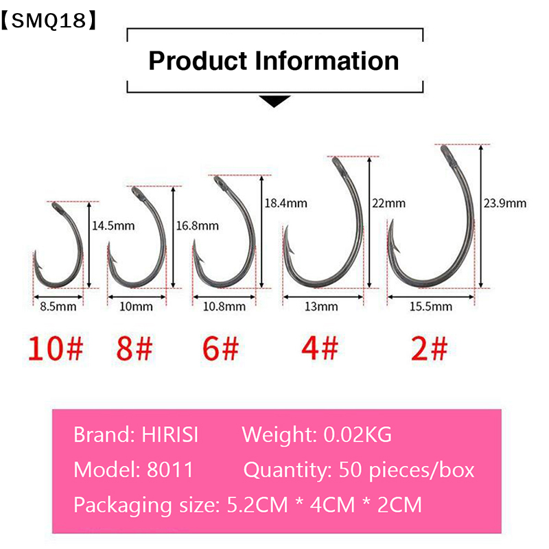 Hirisi 50pcs Boxed  Hooks Barb - مراجعة Fishing Hook Box وسعره