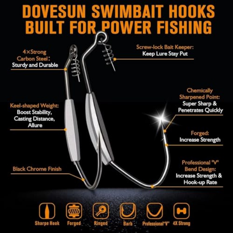 12PCS/44PCS Weighted Swimbait  - مراجعة Fishing Hook Weedless وسعره