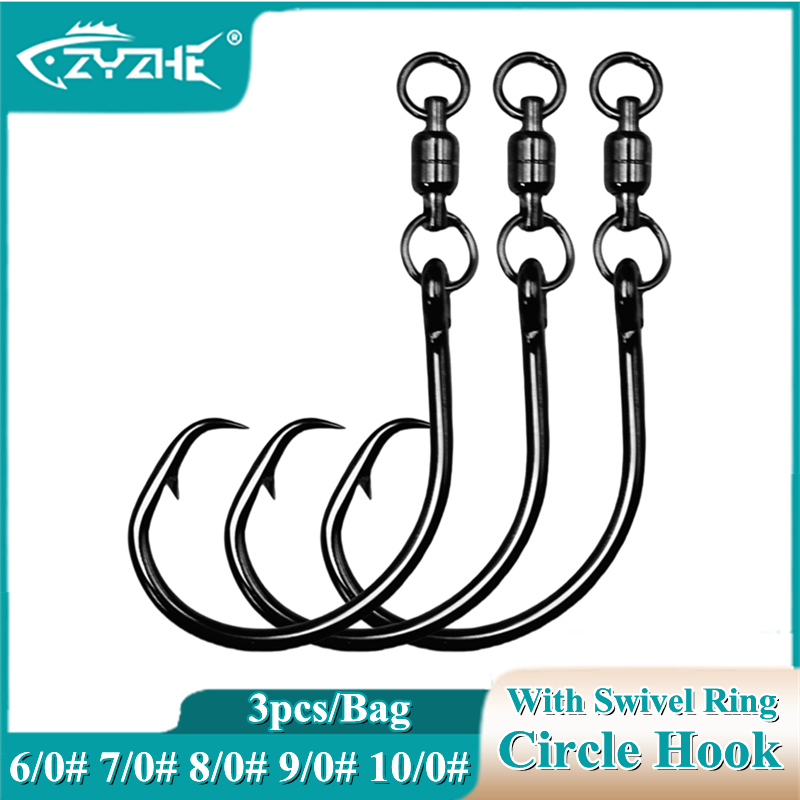 ZYZHE 3/6/9pcs Circle Hooks Wi - مراجعة Fishing Hook Circle وسعره
