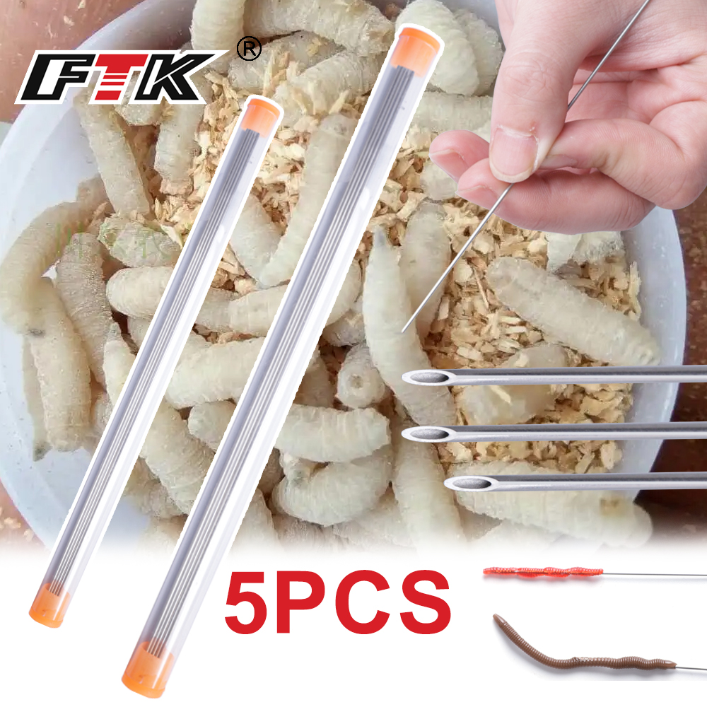FTK Earthworm Hooking Needle S - مراجعة Fishing Hook Stainless Steel وسعره