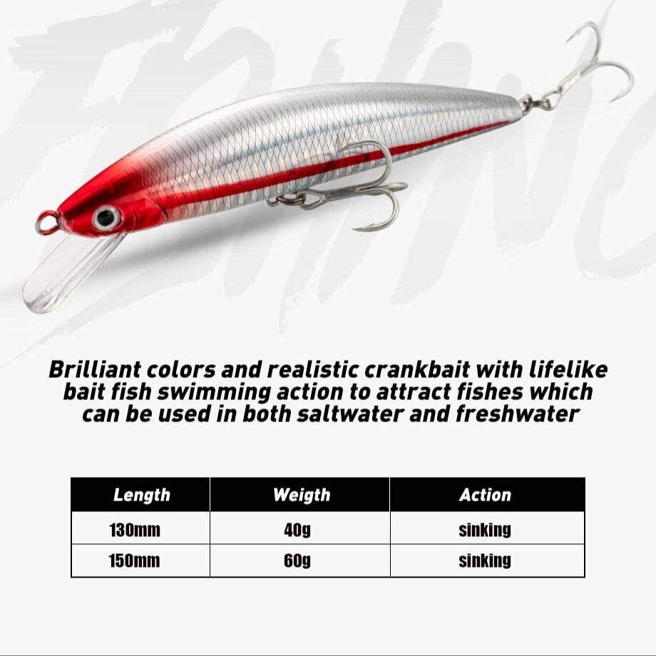 Fishing Lure Sinking Minnow 13 - مراجعة Fishing Hook Treble وسعره