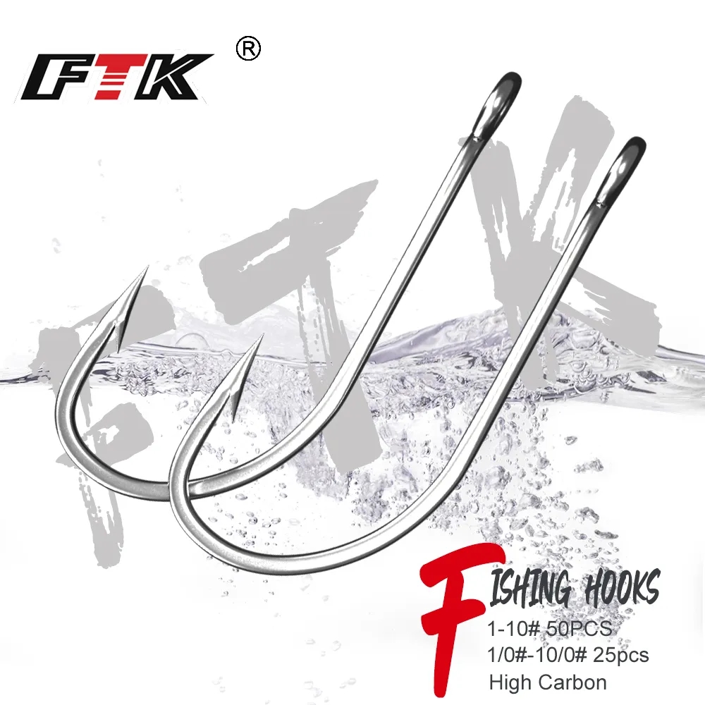 FTK Fishing Hooks 1-10#50PCS 1 - مراجعة Fishing Hook Assortment وسعره