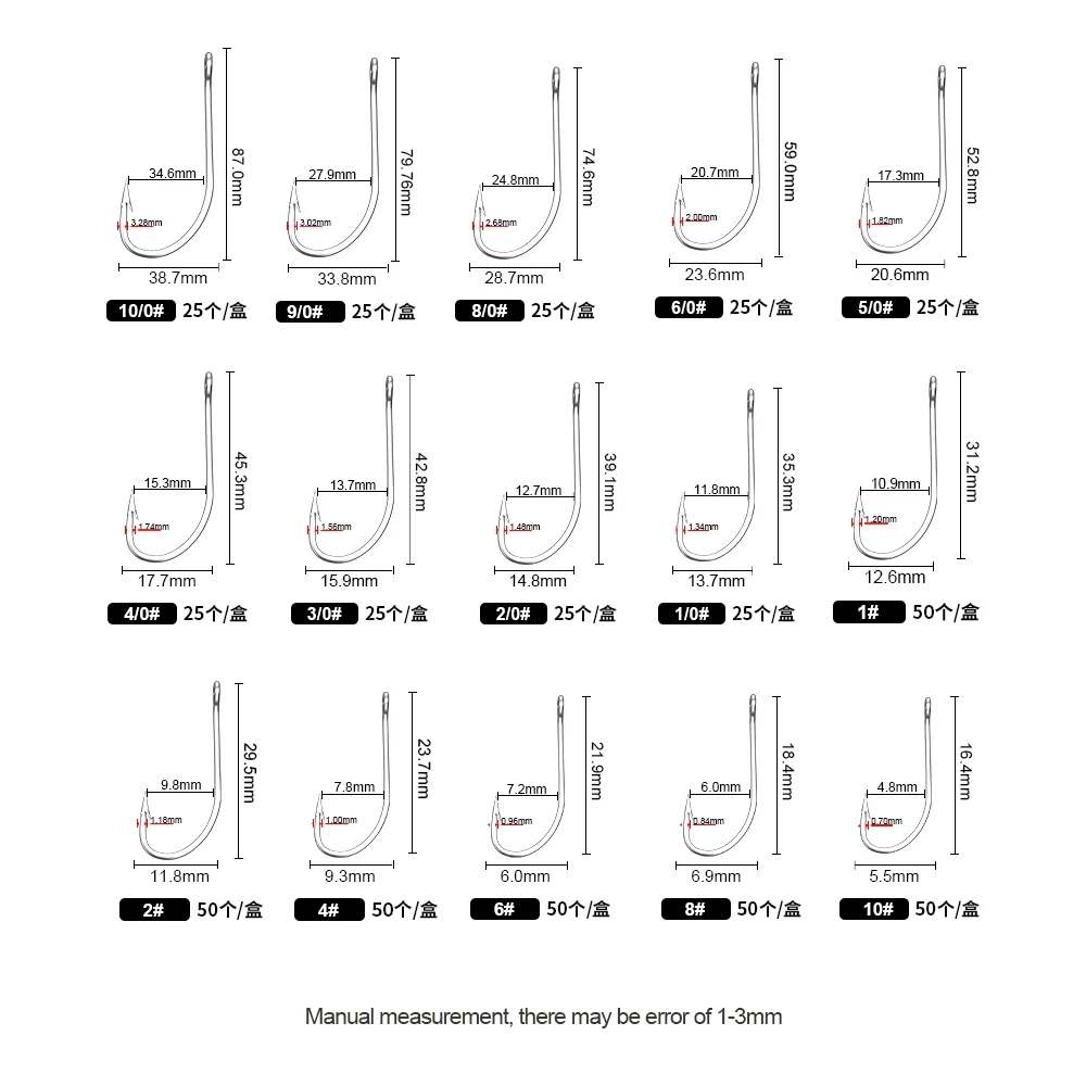 FTK Fishing Hooks 1-10#50PCS 1 - مراجعة Fishing Hook Assortment وسعره