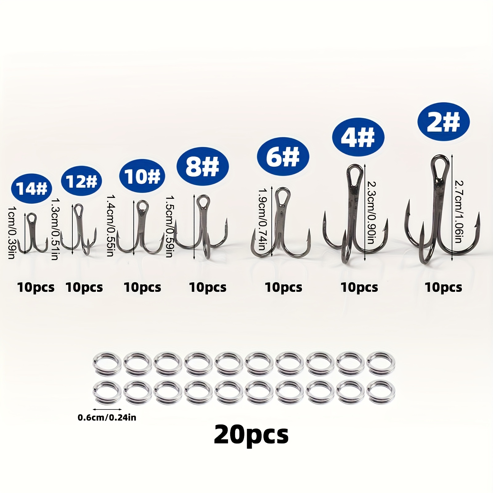 90pcs/set The lure triple-hook - مراجعة Fishing Hook Assortment وسعره