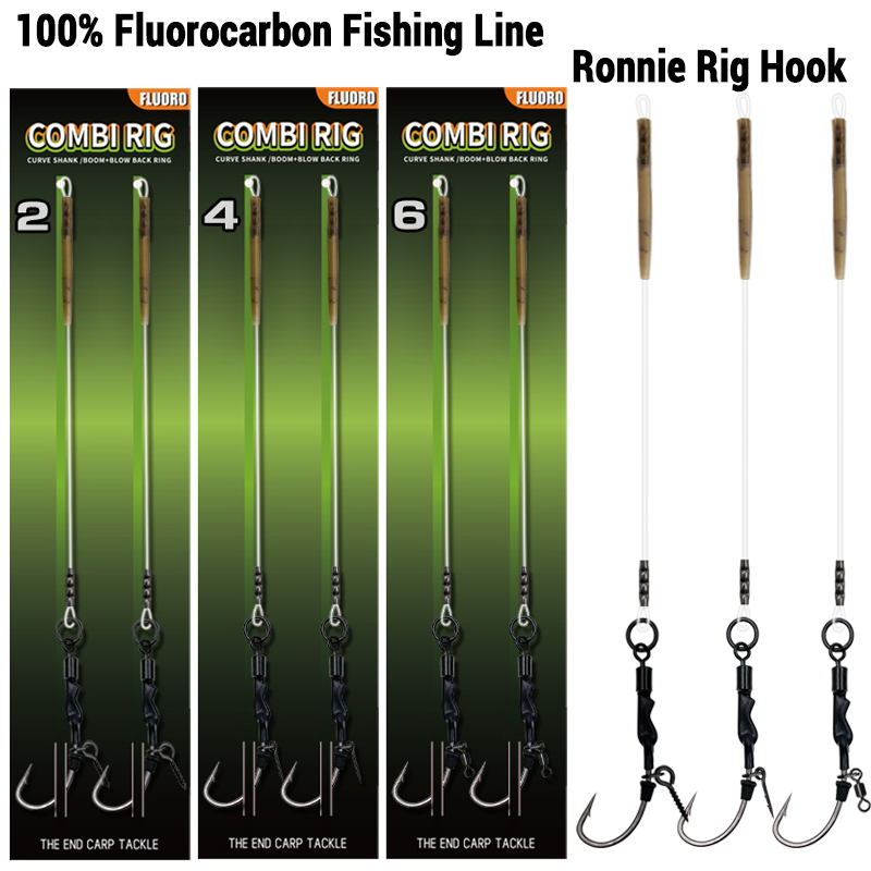6PCS/10PCS Ronnie rig 3 Styles - مراجعة Fishing Hook Barbless وسعره
